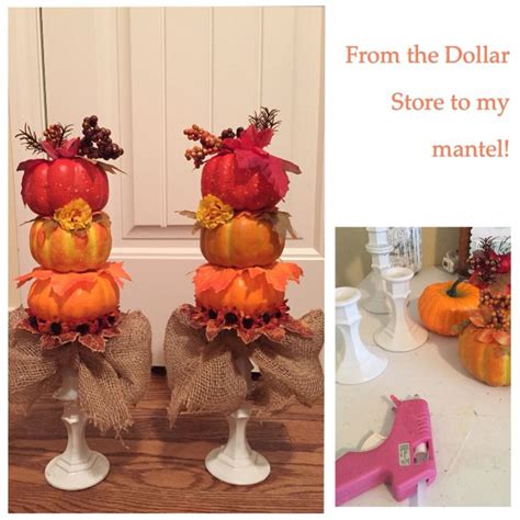 Diy Mini Pumpkin Topiaries Made With Dollar Store Purchases Topiary