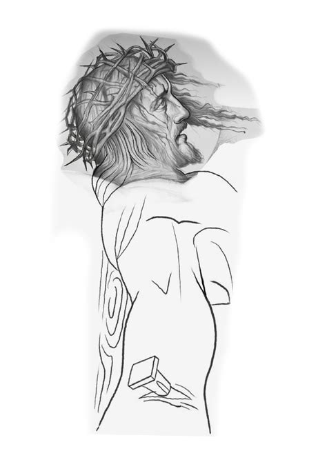 drawing jesus tattoo design 3