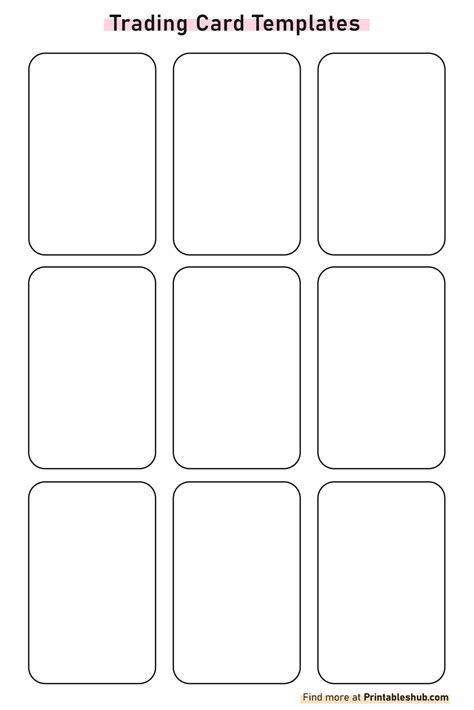 Free Printable Blank Trading Card Templates Pdf Included Printables Hub