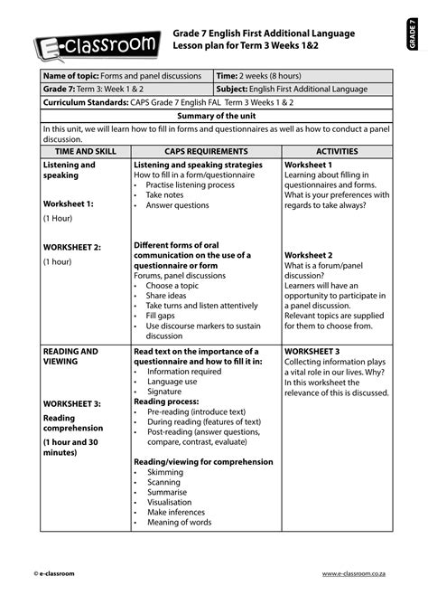 Grade 3 English Fal Worksheets Term 4 Juffrou 911 Grade 3 English