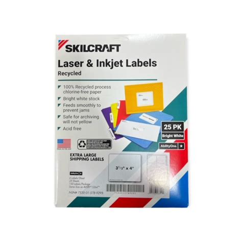 Skilcraft Recycled Laser And Inkjet Labels Inkjetlaser Printers 333