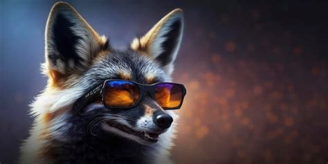 Premium Photo A Fox Wearing Sunglasses And A Black And Orange Glasses