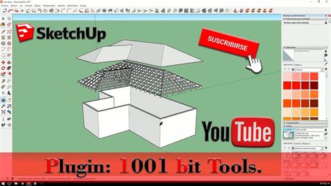 Aprende Como Hacer CUBIERTAS INCLINADAS Con Estructura En SKETCHUP