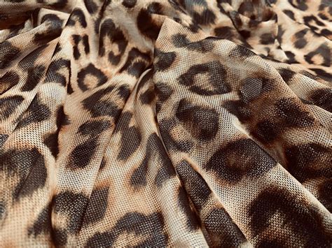 Power Mesh Net Stretch Fabric Per Metre Leopardskin Print Etsy