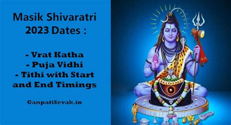 Masik Shivaratri 2023 Dates Vrat Katha Puja Vidhi Tithi With Start