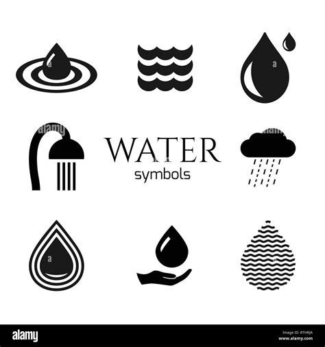 Abstract water drop symbols set. Vector creative concept icons Stock ...