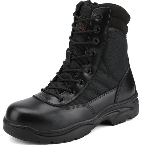 Mens black steel toe work boots - mytewidget