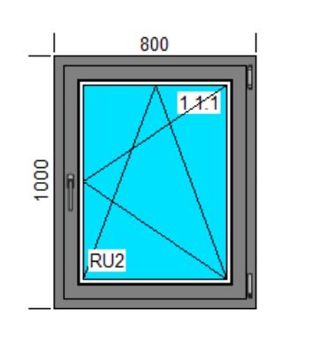 OKNA PCV 800x1000 RU KOLOR ZEWN ANTRACYT PRAWE 2021042164 Cena