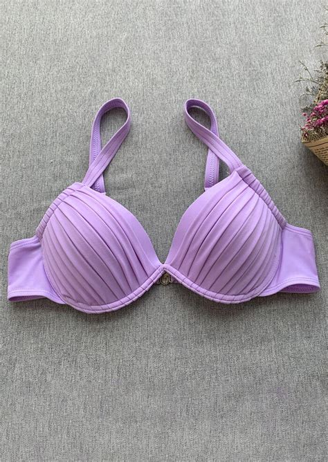 Solid Sexy Bikini Set Light Purple Fairyseason