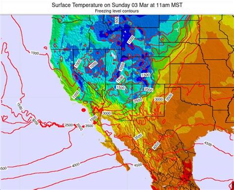 Arizona Surface Temperature on Thursday 09 Sep at 11pm MST