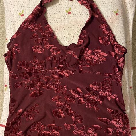 Womens Red And Burgundy Crop Top Depop