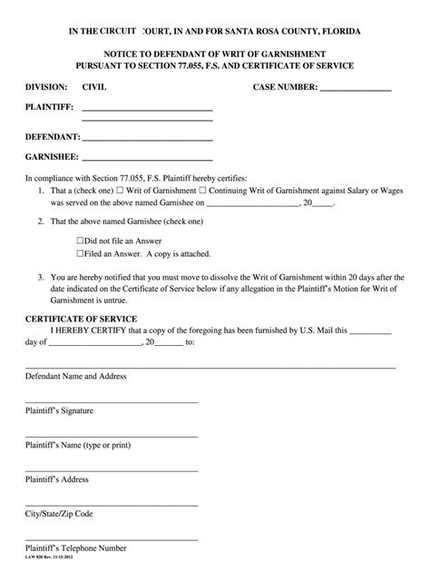 Sample Answer To Writ Of Garnishment 2012 2025 Form Fill Out And Sign Printable Pdf Template