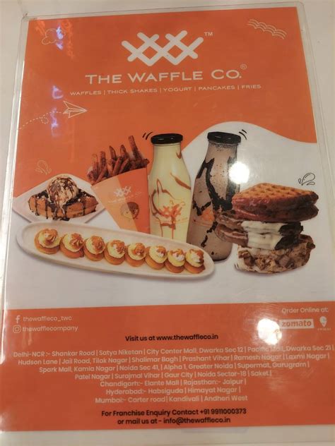 Menu at The waffle co., Chennai