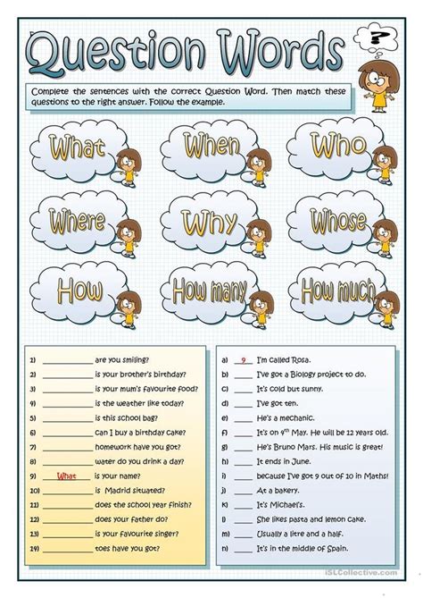 Question Words Worksheet Free Esl Printable Worksheets Made By Teachers Learn English