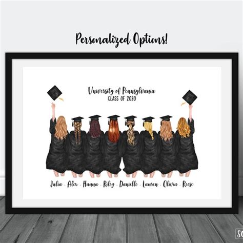 Best Friends Graduation Print Personalized Graduation Gift - Etsy