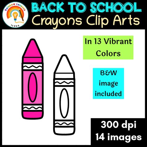 Crayons Clip Art | Colorful Crayons Clipart | Rainbow Crayon Clipart ...