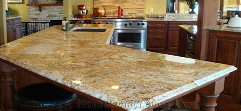 Golden Crystal Yellow Granite Countertops From United States