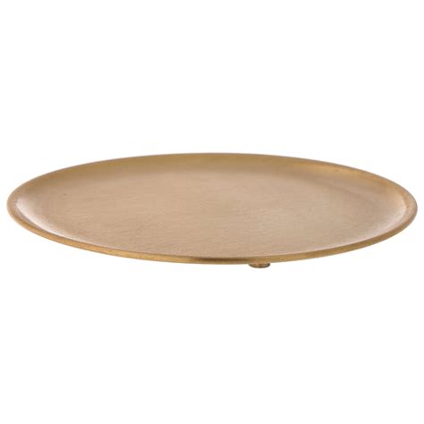 Candle Holder Plate D 7 1 2 In Gold Plated Brass Satin Online Sales