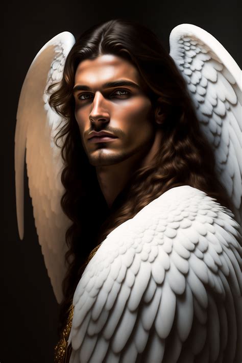 Lexica Portrait Of A Guardian Angel Male Majestic Long Hair Long