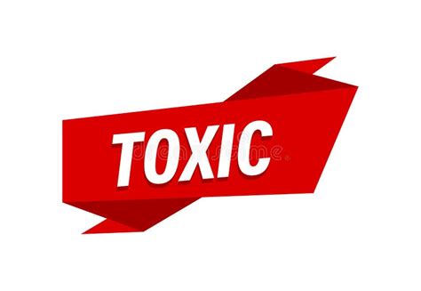 Toxic Written Red Flat Banner Toxic Stock Vector Illustration Of