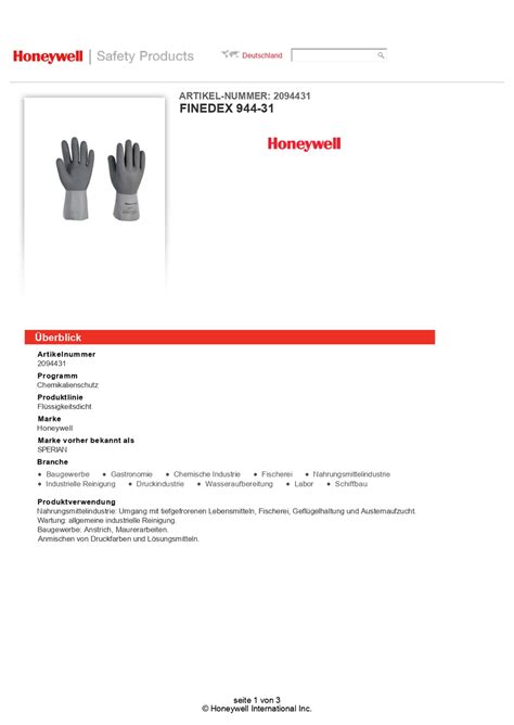 Honeywell Finedex 944 31 Chemical Protection Latex Латекс химийн