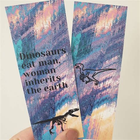 Jurassic Park Bookmark Michael Crichton Sci Fi Dinosaurs Etsy