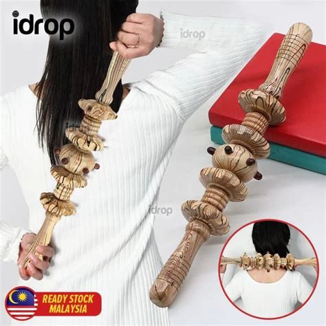 [yny Mall] Wooden Body Massager Roller Alat Penggelek Pengurut Badan