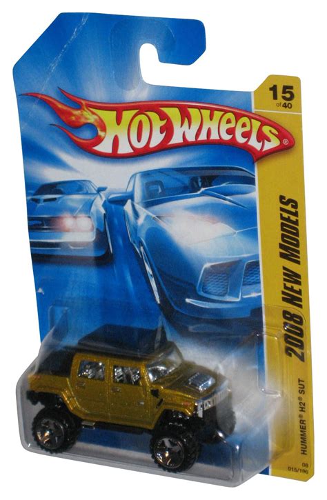 Hot Wheels 2008 New Models 15 40 Gold Hummer H2 Sut Toy Car 15 196 Creased Card