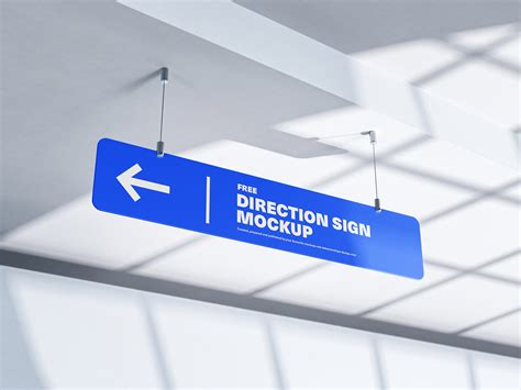 Hanging direction sign mockup - Mockups Design