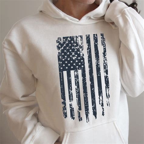 American Flag Hoodie Distressed USA Flag Vertical Flag - Etsy