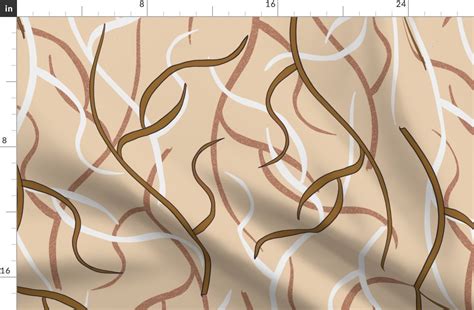 forest biome peach branches Fabric | Spoonflower