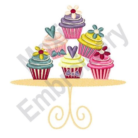 Cupcakes Embroidery Designs Instant Download 4x4 5x5 6x6 Hoop Etsy