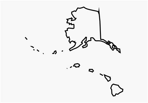 Alaska And Hawaii Outline Map , Free Transparent Clipart - ClipartKey