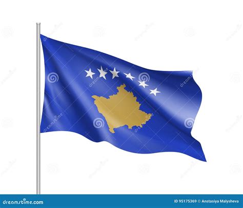 Kosovo National Flag Vector Illustration Stock Vector Illustration Of