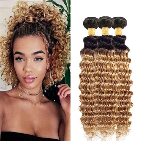 Amazon MAMART Honey Blonde Bundles Human Hair 1B27 Ombre Bundles Honey Blonde Deep Wave