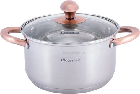 ≡ 🍽️ Кастрюля Kamille KM-4932 3 л купить в Киеве. Нержавеющая сталь ...