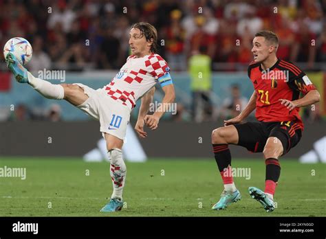 Doha Katar Der Kroatische Luka Modric Und Der Belgische