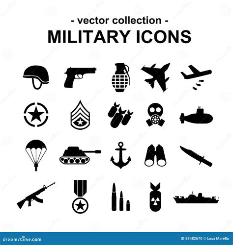 Military Icons Stock Vector Image