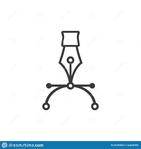 Bezier Curve Icon Isolated Pen Tool Icon Stock Vector Illustration