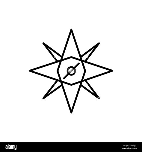 Compass Cardinal Direction Adventure Thin Line Icon Symbol Vector ...