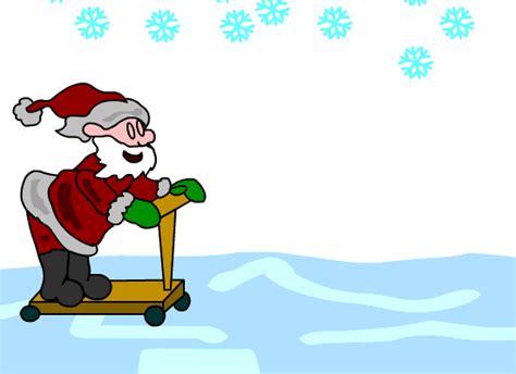 Christmas Animated Clipart Santa Riding Scooter Animated 