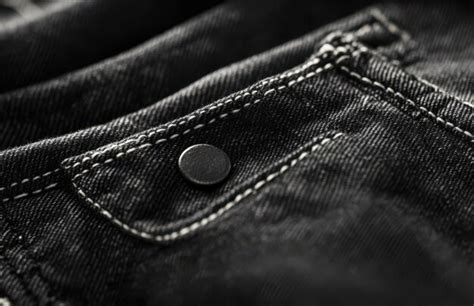 Black denim texture showcasing its rugged and worn appearance with ...