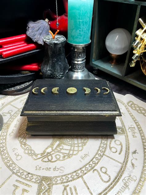 Moon Phases Tarot Deck Box Black And Gold Etsy