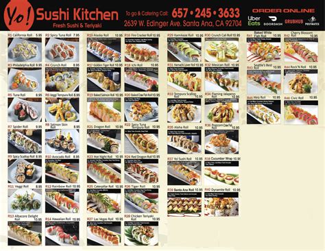 Menu - Yo! Sushi kitchen and Teriyaki