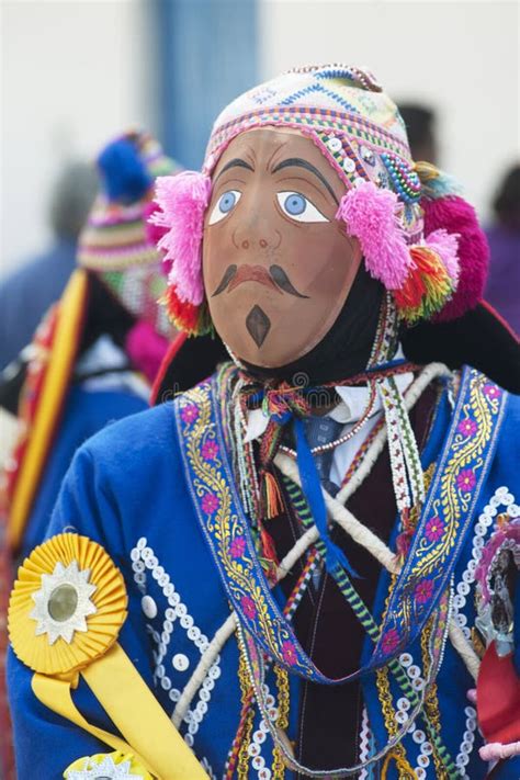 Peru Paucartambo Carnival With Masks And Gestures Traditional Clothing