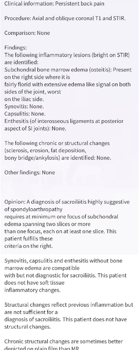 Just got my SI joint MRI result, does it confirm I have AS (or at least ...