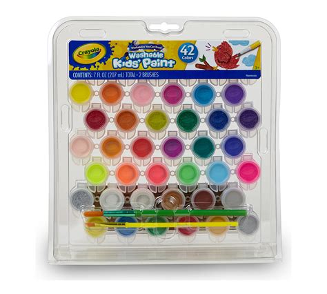 Crayola Kids’ Paint; 42-count Set; 7 Paint Pot Strips (6 colors on each ...