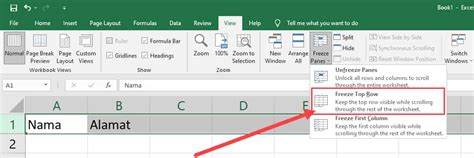 Cara Agar Kolom Excel Tidak Bergerak