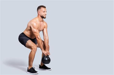 Premium Photo Happy Sweat Strong Muscular Millennial Caucasian Man With Beard Naked Torso Make