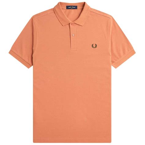 Fred Perry M6000 Retro Slim Fit Pique Polo Shirt Brick Light Rust